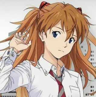 💗 Asuka Langley Soryu Neon Genesis Evangelion アニメ, アスカ・ラングレー, キャラクター, 女の子, 赤い髪, 新世紀エヴァンゲリオン whatsapp sticker