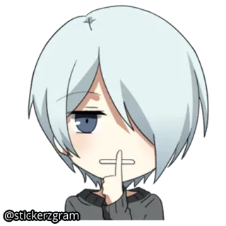 🤐 @stickerzgram Аниме, Манга, Милый, Каваи, Тссс, Тишина, Тихо telegram sticker