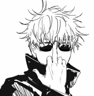🖕 Anime, Dedo corazón, Gafas, Sarcástico, Manga telegram sticker