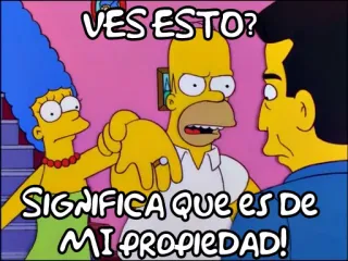 💍 Homer Simpson The Simpsons VES ESTO?
SIGNIFICA QUE ES DE MI PROPIEDAD! シンプソンズ, ホーマー・シンプソン, マージ・シンプソン, 所有権, スペイン語, アニメ telegram sticker