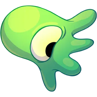 👾 Blob, Grün, Cartoon, Auge, Monster, Schleim whatsapp sticker