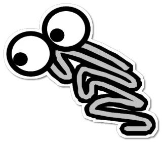😖 червь, смешной, глаза-горошины, существо, глупый, мультфильм telegram sticker