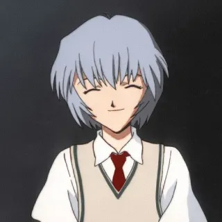 🌊 Rei Ayanami Neon Genesis Evangelion อนิเมะ, เรย์ อายานามิ, อีวานเกเลียน, ตัวละคร, ยิ้ม, คาวาอิ telegram sticker
