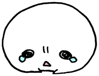 😢 грустный, плачущий, мультик, эмоция, каракули, слезы whatsapp sticker