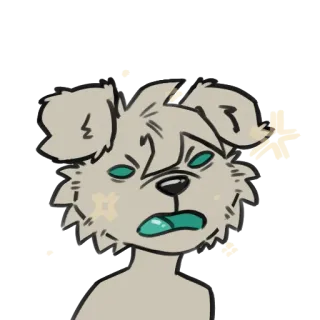 😟 dog, fury, annoyed, frustrated, cartoon, cute, animal whatsapp sticker