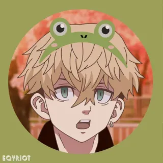 🐸 EQYRIOT Anime, Dibujos animados, Rana, Diadema, Verde, Personaje, Fanart telegram sticker