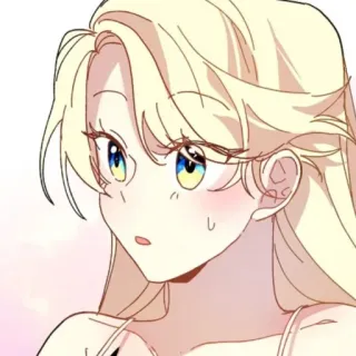 🪞 anime, girl, portrait, cartoon, character, blonde, expression telegram sticker