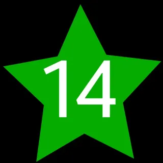 1⃣ 14 angka, hijau, bintang telegram sticker