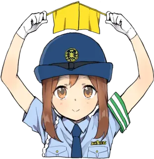 ⭕ アニメ, 警察, 女の子, 警察官, かわいい, 安全 whatsapp sticker