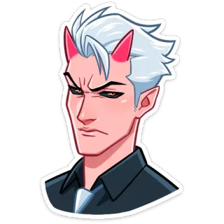 😡 demonio, cuernos, diablo, anime, pegatina, personaje, dibujo animado, malvado whatsapp sticker
