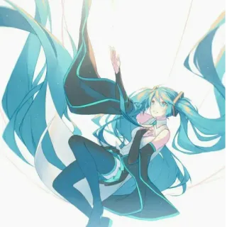 🐈 Hatsune Miku Anime, Vocaloid, Hatsune Miku, Arte digitale, Carino, Ragazza telegram sticker