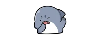 🦈 Dessin animé, Personnage, Endormi, Bâillement, Fatigué, Mignon, Kawaii telegram sticker