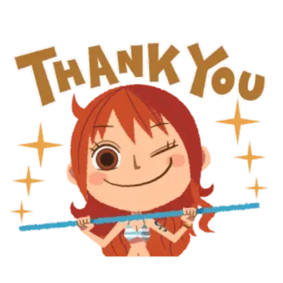 😉 Nami One Piece Thank You Anime, Cartoon, Nami, One Piece, Danke, Süß, Dankbar, Zwinkernd telegram sticker