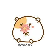 🌺 hamster, animal, cute, flower, cartoon telegram sticker