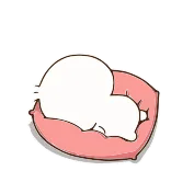 😤 fofo, dormindo, kawaii, preguiçoso, travesseiro, relaxando whatsapp sticker