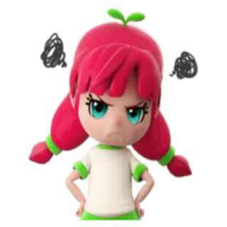 😠 bravo, desenho animado, fofo, menina, personagem, chateado, frustrado telegram sticker