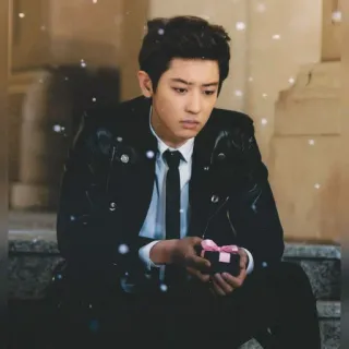 🙁 mann, anzug, geschenk, schnee, kpop, männlich telegram sticker
