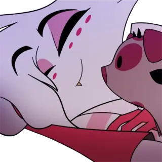 💤 Angel Dust Hazbin Hotel kreskówka, zwierzę, uczucie, słodki telegram sticker