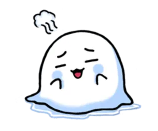 ☺️ fantasma, lindo, dibujos animados, kawaii, pegatina whatsapp sticker