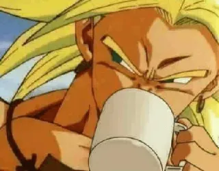 ☕️ Broly Dragon Ball Z Broly, Dragon Ball Z, anime, manga, drinking, cup, saiyan, super saiyan telegram sticker