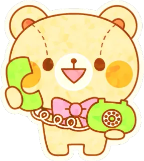 ☎️ beruang, telepon, lucu, kartun, binatang, mainan telegram sticker