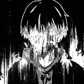 😆 Anime, Manga, Dark, Cupo, Bianco e nero, Illustrazione, Emo telegram sticker