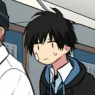 🎧 Anime, Cartoon, Charakter, Traurig, Junge, Besorgt telegram sticker