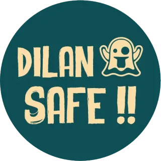 👻 DILAN SAFE !! sticker, ghost, cartoon, safe, teal, cute, friendly telegram sticker