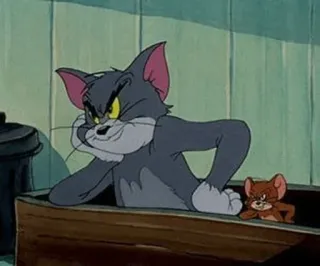 😒 Tom and Jerry desenho animado, gato, rato, engraçado, animação telegram sticker