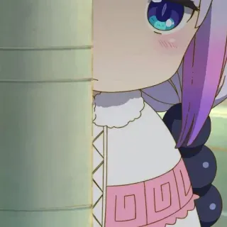 💜 Kanna Kamui Miss Kobayashi's Dragon Maid anime, drago, Kanna, carino, kawaii telegram sticker