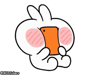 😘 @MHStickers coelho, adesivo, fofo, branco, animal whatsapp sticker