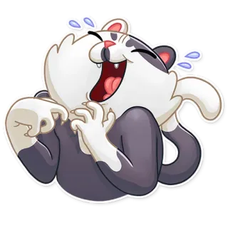 😂 chat, rire, dessin animé, autocollant, drôle, joie whatsapp sticker