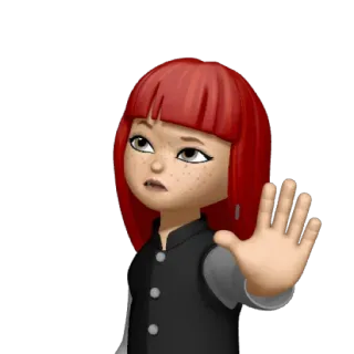 ✋ Emoji, Stop, Mano, Donna, Cartone animato telegram sticker