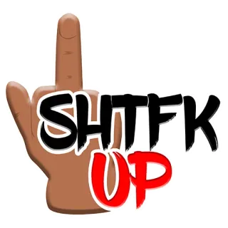 😶 SHTFK UP middle finger, offensive, rude, gesture, insulting telegram sticker