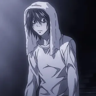 😕 L Lawliet Death Note L, Lawliet, Death Note, anime, manga, detective telegram sticker