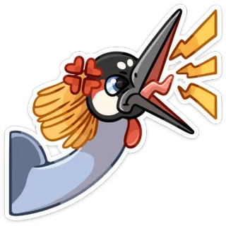 😠 pájaro, dibujo animado, enojado, personaje, animal, sticker telegram sticker