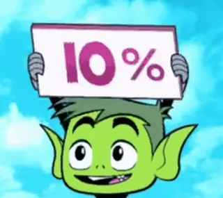 🔥 Beast Boy 10% Cartoon, Teen Titans, Beast Boy, Prozent, Lustig telegram sticker
