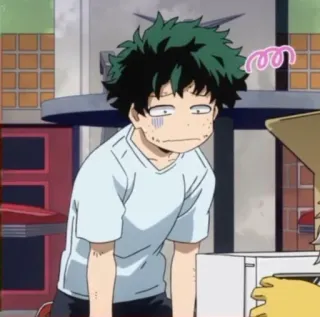 🥦 Izuku Midoriya My Hero Academia Anime, My Hero Academia, Deku, Izuku Midoriya, Divertente, Esaurito, Stordito telegram sticker
