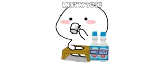 🔰 MINUM SUSU cartoon, milk, drink, beverage telegram sticker