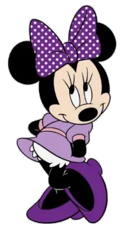💜 Minnie Mouse Minnie, cartone animato, Disney, viola, personaggio, carino telegram sticker