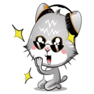 😊 gato, lindo, kawaii, dibujo animado, pegatina, animado whatsapp sticker
