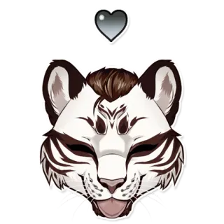 🖤 tigre, animal, coeur, mignon, autocollant telegram sticker