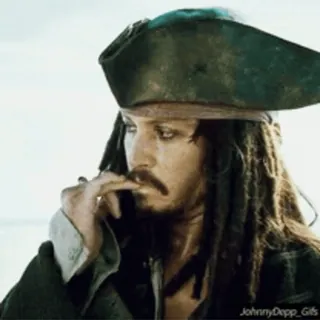 😏 Jack Sparrow Pirates of the Caribbean 海盗, 船长, 电影, 冒险, 大海, 奇幻 whatsapp sticker