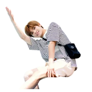 ☝️ osoba, mężczyzna, poza, swobodny, uśmiech, białe spodnie telegram sticker