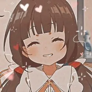 💗 Anime, Chica, Linda, Kawaii, Corazones, Brillos telegram sticker