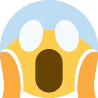 😱 shocked face, scared, emoji, face, expression, cartoon, surprise telegram sticker
