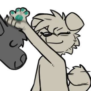 🫡 furry pat, furry, dog, headpat, cute, affection, animal whatsapp sticker