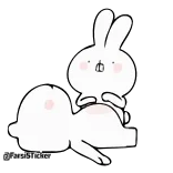 🤭 coelho, fofo, animal, desenho animado, kawaii telegram sticker
