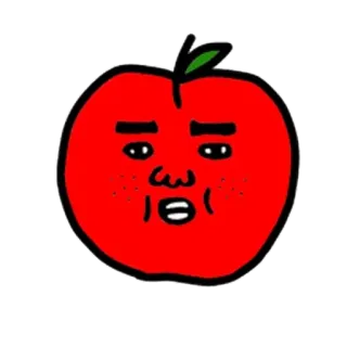 😊 苹果, 水果, 脸, 红色, 贴纸, 卡通 telegram sticker