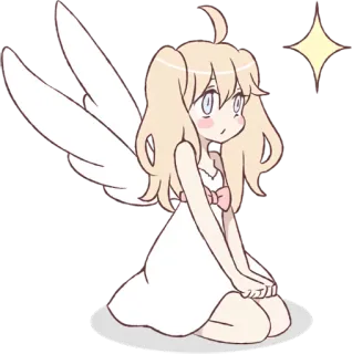 😌 Anime, Mangá, Anjo, Kawaii, Fofo, Personagem, Asas telegram sticker